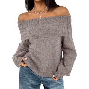 Fall Elegance: Rose Taupe Oversized Off-Shoulder Sweater for Chic Comfort